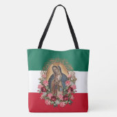 Tote Bag Drapeau mexicain de la dame espagnole de Guadalupe (Dos)