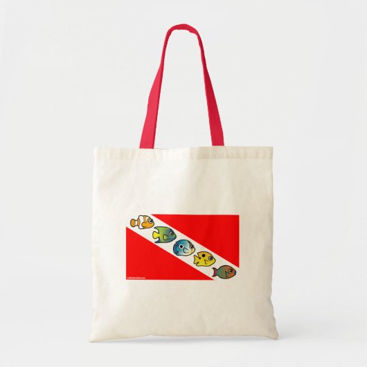 Tote Bag Drapeau mignon de piqué de Scubadorable (Devant)