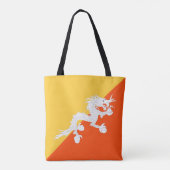 Tote Bag Drapeau national du Bhoutan avec votre nom (Dos)