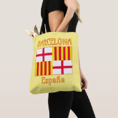 Tote Bag Drapeau National Rouge Blanc Jaune Barcelone Patri (De près)