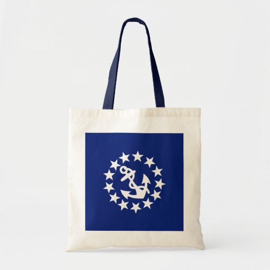 Tote Bag Drapeau Nautique Américain Ancre Étoiles Bleu (Devant)