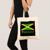 Tote Bag Drapeau, noir, vert et jaune de la Jamaïque (Devant (produit))