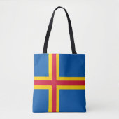 Tote Bag Drapeau patriotique des îles Åland (Devant)