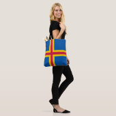 Tote Bag Drapeau patriotique des îles Åland (Sur le modèle)