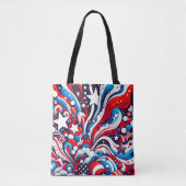 Tote Bag Drapeau Patriotique rouge blanc et bleu Abstrait a (Devant)