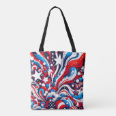 Tote Bag Drapeau Patriotique rouge blanc et bleu Abstrait a (Dos)