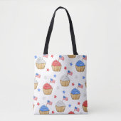 Tote Bag Drapeau patriotique Star Cupcakes Rouge Blanc Bleu (Devant)