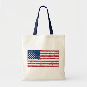 Tote Bag Drapeau peint des Etats-Unis