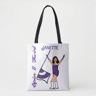 Tote Bag Drapeau personnalisé Fourre-tout (blanc violet) B