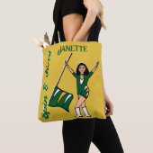 Tote Bag Drapeau personnalisé Fourre-tout (Vert Or Blanc) B (De près)