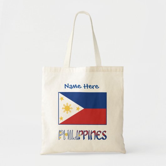 Tote Bag Drapeau philippin et philippin personnalisé (Devant)