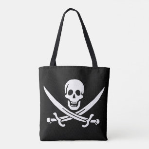 Tote Bag Drapeau pirate crâne épées croisées