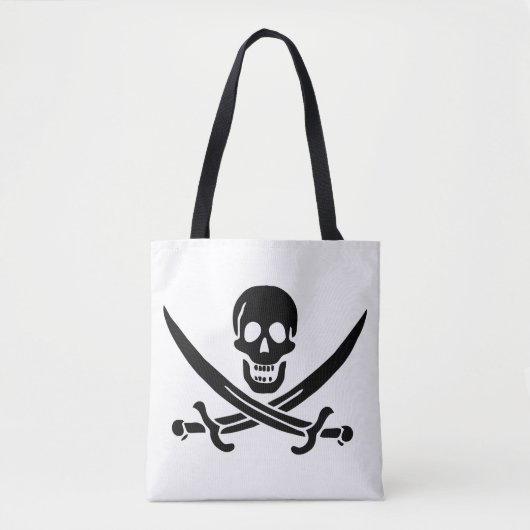 Tote Bag Drapeau pirate crâne épées croisées (Devant)