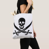 Tote Bag Drapeau pirate crâne épées croisées (De près)