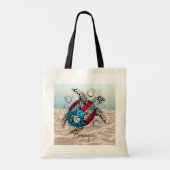 Tote Bag Drapeau Porto Rico Turtle (Dos)