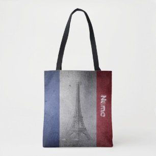 Tote Bag Drapeau rétro de l'enseignant français personnalis