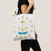 Tote Bag Drapeau RHODE ISLAND Design - (De près)