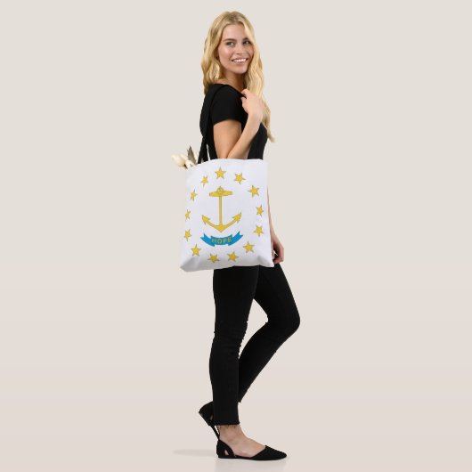 Tote Bag Drapeau RHODE ISLAND Design - (Sur le modèle)