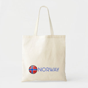 Tote Bag Drapeau rond brillant de la Norvège