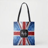 Tote Bag Drapeau rouge bleu blanc brillant parties scintill (Devant)