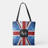 Tote Bag Drapeau rouge bleu blanc brillant parties scintill (Dos)