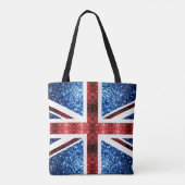 Tote Bag Drapeau rouge et bleu parties scintillant étincela (Dos)