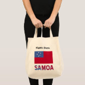 Tote Bag Drapeau samoan Samoa noir Personnalisation (Devant (produit))