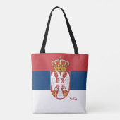 Tote Bag Drapeau serbe & Serbes/fans de mode/sports (Dos)