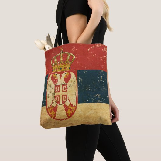 Tote Bag Drapeau Serbie (De près)