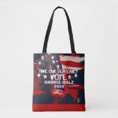Tote Bag Drapeau tendance Voter Harris-Walz 2024 Fourre-tou (Devant)