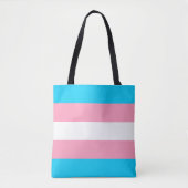 Tote Bag Drapeau Transgenre Pride Bleu Rose Blancs (Devant)