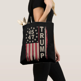 Tote Bag Drapeau Trump 45 47 Vintage Rétro Amérique USA