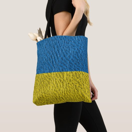 Tote Bag Drapeau ukrainien en cuir (De près)