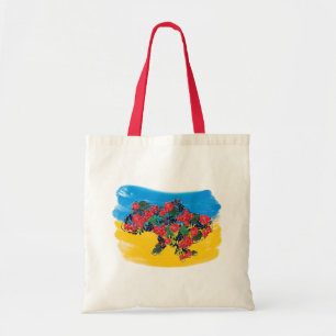 Tote Bag Drapeau ukrainien et carte des baies viburnum