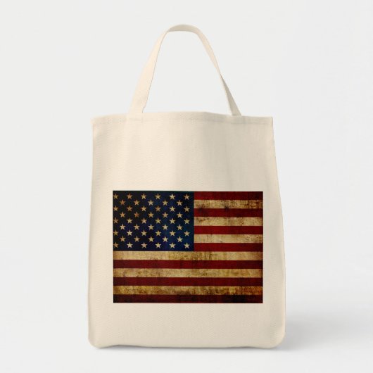 Tote Bag Drapeau USA / Grunged (Devant)