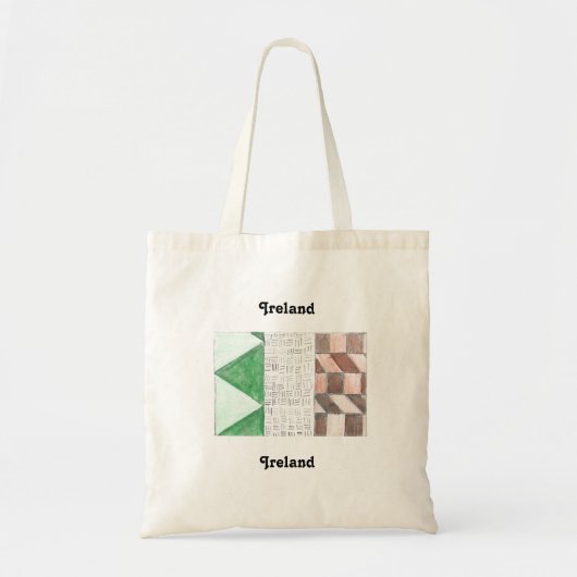 Tote Bag Drapeau vert blanc orange irlandais tiré par la (Devant)