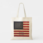 Tote Bag Drapeau vintage américain Patiné (Dos)