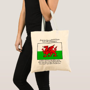 Tote Bag Drapeau Welsh Dragon Llanfairpwllgwyngyll