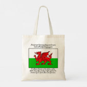 Tote Bag Drapeau Welsh Dragon Llanfairpwllgwyngyll (Dos)