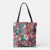 Tote Bag Drapeaux mexicains/américains - US & Mexicains (Dos)