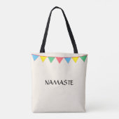Tote Bag Drapeaux multicolores Namaste sur ivoire (Dos)
