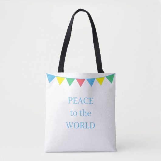 Tote Bag Drapeaux multicolores sur fond blanc (Devant)