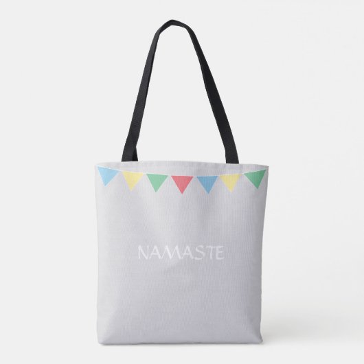 Tote Bag Drapeaux multicolores sur gris argenté (Dos)