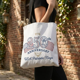 Tote Bag Drapeaux patriotiques vintage USA et cloche de la