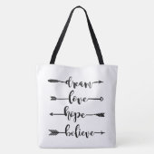 Tote Bag Dream Love Hope Believe Flèches (Dos)