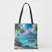 Tote Bag Dream On, Tropical Paradise, (Devant)