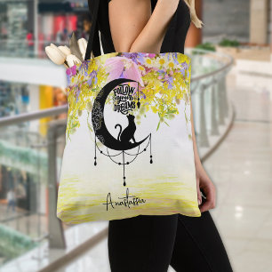 Tote Bag Dreamcatcher avec chat Suivez vos rêves