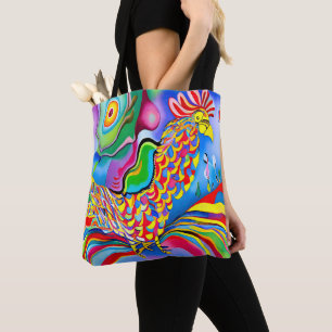 Tote Bag "Dreamscape Bird". Un cocktail abstrait surréalist