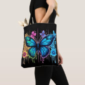Tote Bag Dreamy Gradient Wings : Un papillon en Pastel (De près)