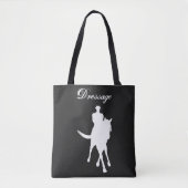 Tote Bag Dressage Cheval Et Rider Silhouette Dark (Devant)